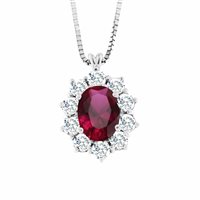 Collar Roman Gioielli Mujer PRINCIPESSA in Oro blanco Rubino COLL.RUB-J-2